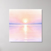 Aquarellstil Sonne - Seelandschaftskunst