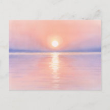Aquarellstil Sonne - Seelandschaftskunst