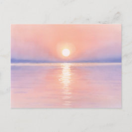 Aquarellstil Sonne - Seelandschaftskunst Postkarte