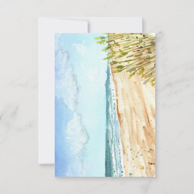 Aquarellstrand Danke, Beileid Mitteilungskarte (Rückseite)