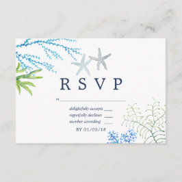 Aquarellstrand Hochzeitshochzeit RSVP Karte
