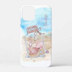 Aquarellstrand Muscheln Personalisierter Name Case-Mate iPhone Hülle