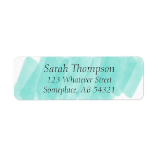 Aquarellstreifen Aqua Green Rücksendeadresse Label