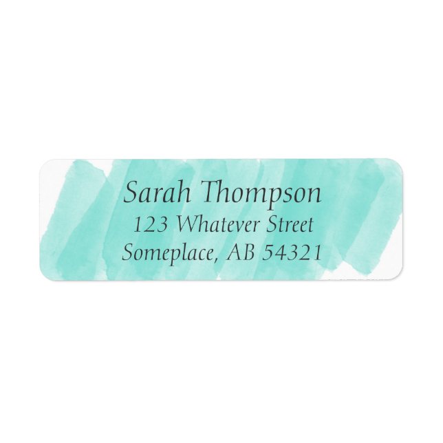 Aquarellstreifen Aqua Green Rücksendeadresse Label (Vorne)