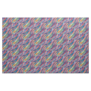 Aquarellstreifen Orange, Pink Blau Grün Lila Stoff