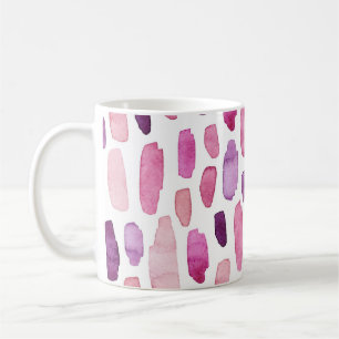 Aquarellstriche: Rosa, Lila Muster. Kaffeetasse
