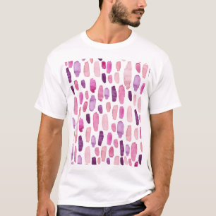Aquarellstriche: Rosa, Lila Muster. T-Shirt