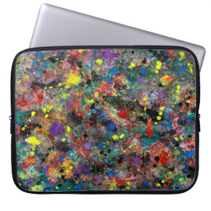 Aquarellstriche und Dotscraitza, Aquarellfarben, B Laptopschutzhülle