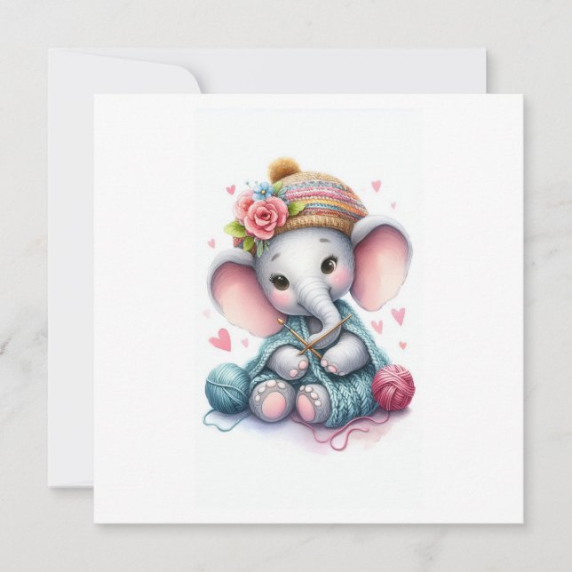 AquarellstrickElefant (Vorderseite)