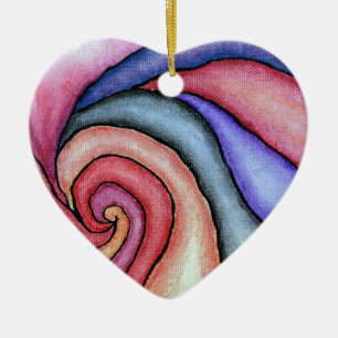 Aquarellstrudel Keramikornament