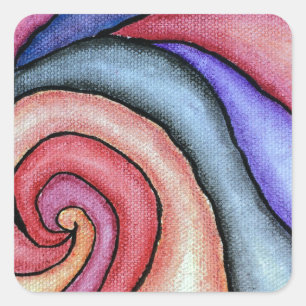 Aquarellstrudel Quadratischer Aufkleber