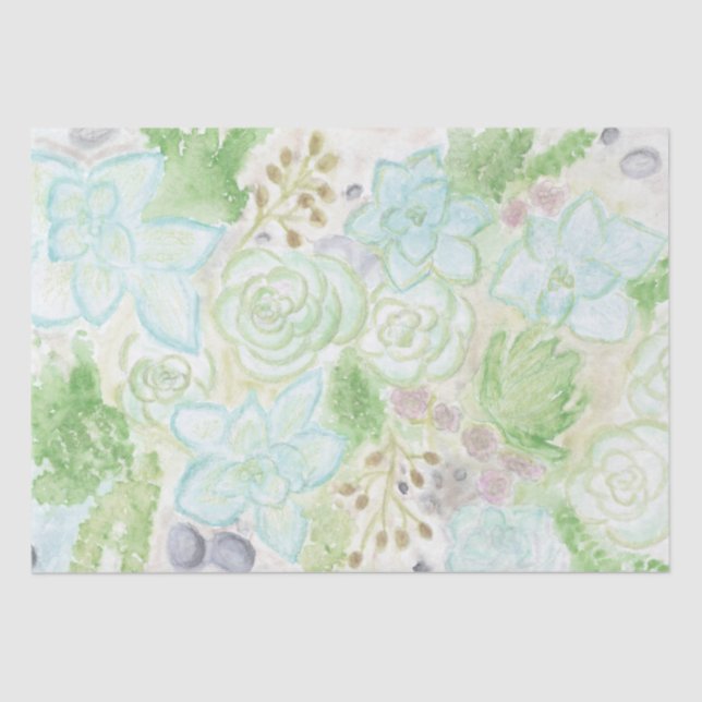 AquarellSucculents Seidenpapier (Vorderseite)