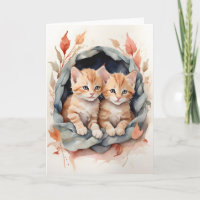 Aquarelltafel Kätzchen Beste Blume Leere