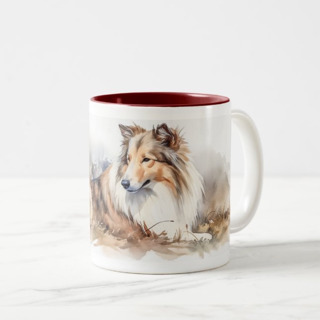 Aquarelltasche Zweifarbige Tasse (VorderseiteRechts)