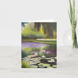 Aquarellteich und Seerosen individuell anpassbar Karte