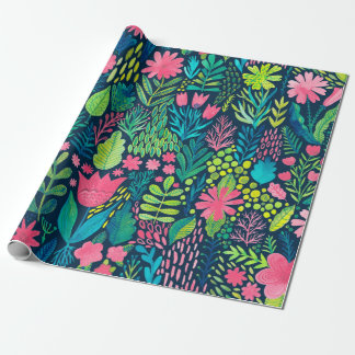 Aquarelltextur mit Blume und Pflanze. floral Geschenkpapier