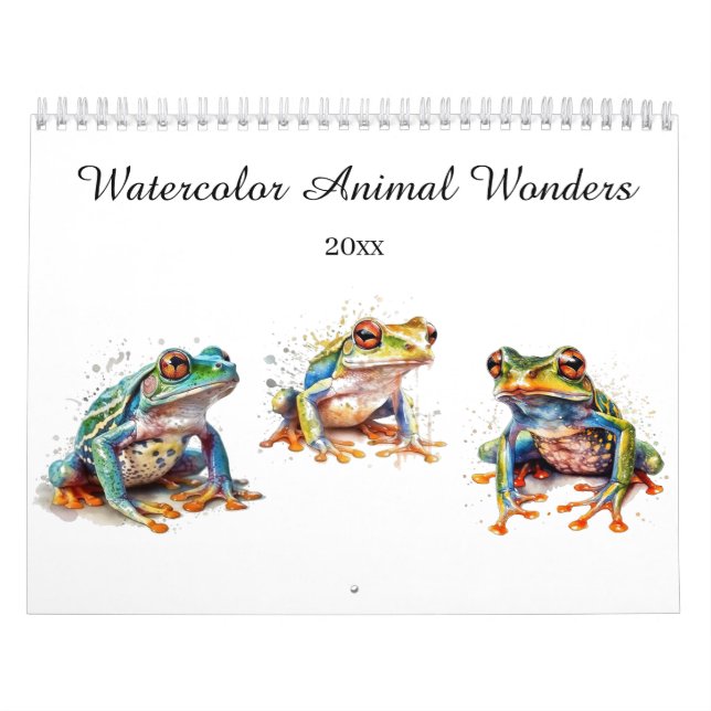 Aquarelltiere, benutzerdefinierte Wunder Kalender (Titelbild)