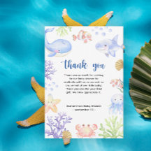 Aquarelltiere - Danke, Baby Dusche