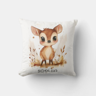 Aquarelltiere Hirsche Personalisierte Kinder Spiel Kissen