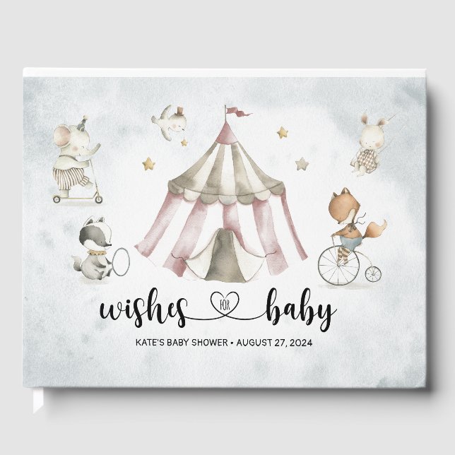 Aquarelltiere Kinderdusche Gästebuch (Vorderseite)
