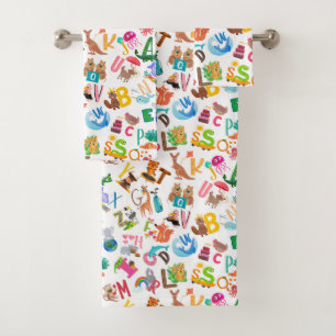 Aquarelltiere Tiere Adorable Kinder Badhandtuch Set