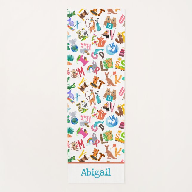 Aquarelltiere Tiere Adorable Kinder Yogamatte (Vorderseite)