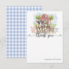 Aquarelltiere zum Geburtstag | Babydusche Dankeskarte