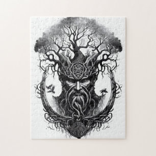 Aquarelltinte der nordischen Mythologie Yggdrasil