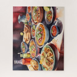 Aquarelltisch mit mexikanischer Küche