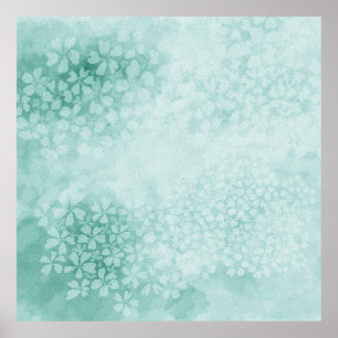 Aquarelltöne in Smaragdgrün 1x1 Verhältnis Poster