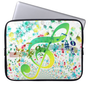 Aquarelltöne und grüne Klemme Laptopschutzhülle