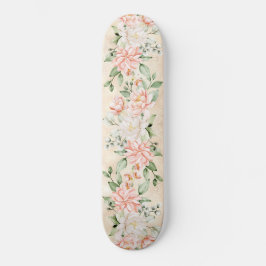 Aquarelltöne Weiße Blume Elegant Skateboard