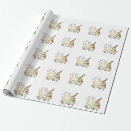 Aquarelltonretro Osterei und sonnige Schürze Geschenkpapier