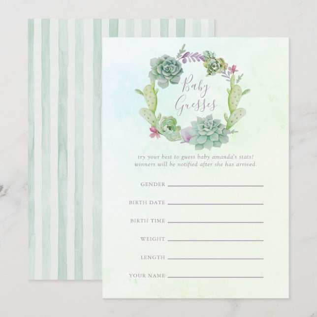 Aquarelltuch Baby Shooting Game Einladung (Vorne/Hinten)