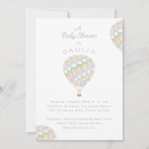 Aquarelltuch Heißluftballon Babydusche