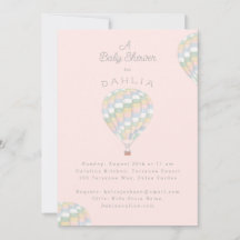 Aquarelltuch Heißluftballon Babydusche