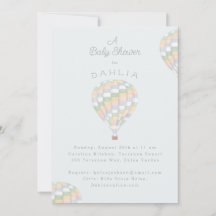 Aquarelltuch Heißluftballon Babydusche