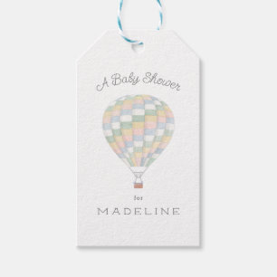 Aquarelltuch Heißluftballon Babydusche Geschenkanhänger