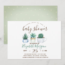 Aquarelltuch Kaktus Dots Babydusche
