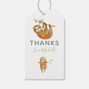 Aquarelltuch zum Thema Babydusche Vielen Dank Geschenkanhänger