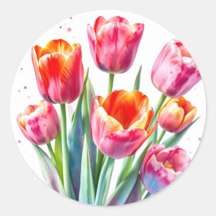 Aquarelltücher mit weißen Kanten Runder Aufkleber