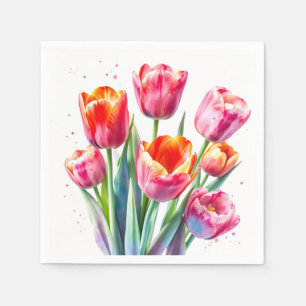 Aquarelltücher mit weißen Kanten Serviette