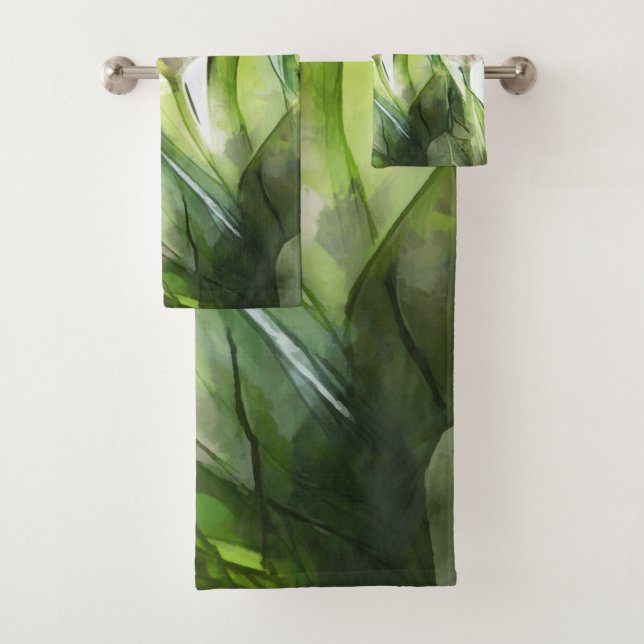 Aquarelltücher und Blätter Badhandtuch Set (Insitu)