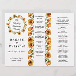 Aquarelltulips dreifaches Hochzeitsprogramm