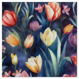 Aquarelltulpen (Abstrakt) Stoff