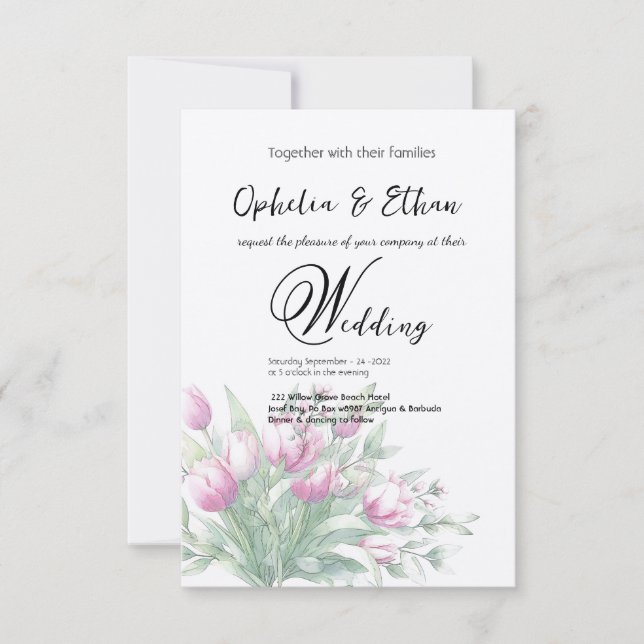 Aquarelltüten, Einladung zur Hochzeit (Vorderseite)