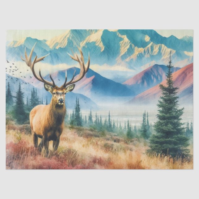 Aquarelltüten mit Antler-Gewebe Seidenpapier (Vorderseite)