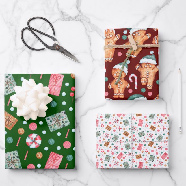 Aquarellurlaub farbig geschenkpapier set (Vorderseite)