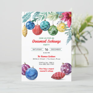 Aquarellverzierung Austausch Weihnachtsfeiertag Pa Einladung