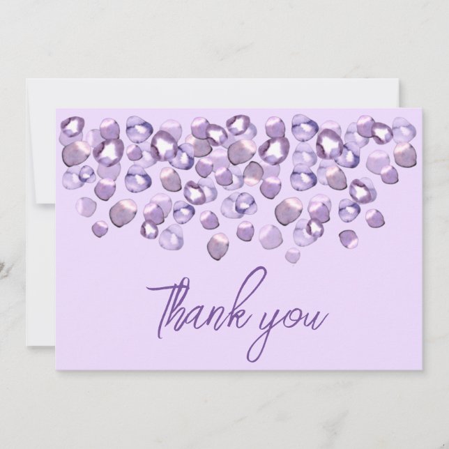 Aquarellviolett lila einfach Dankeschön Karte (Vorderseite)